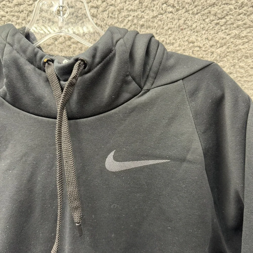 Nike DRI-FIT Hoodie Mens Size Small Black Pullover Thermal Fit Tonal Swoosh Logo